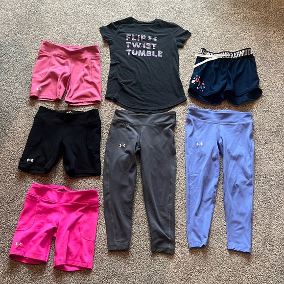 Girls youth small Under Armour clothing lot